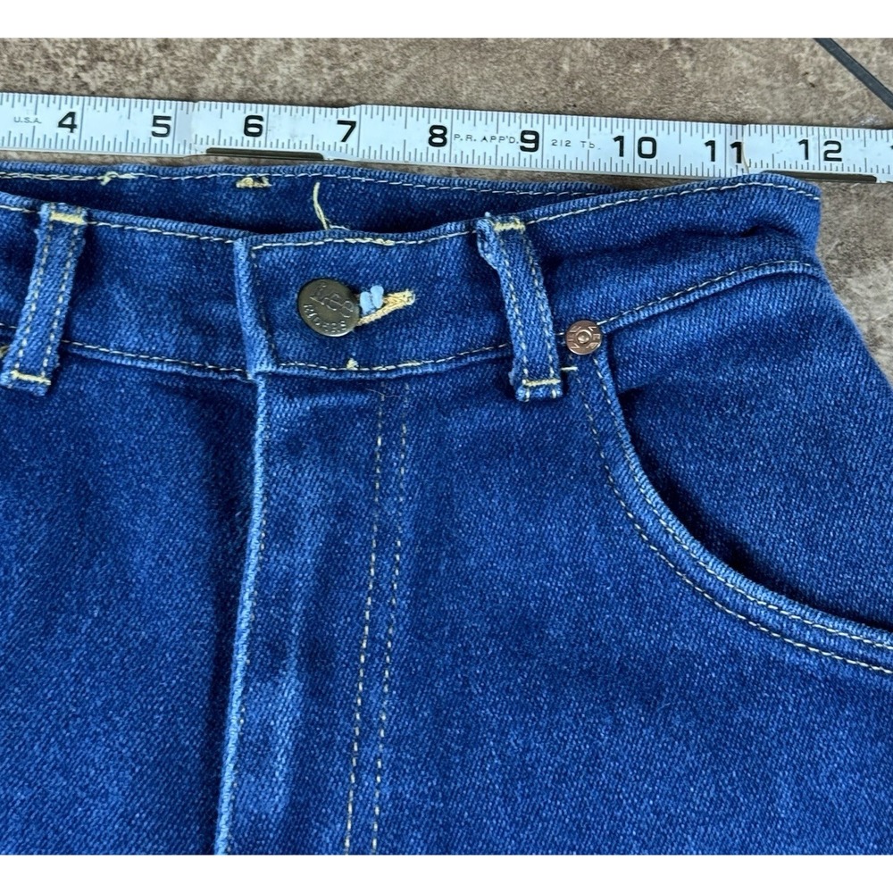 Vintage Lee Women's Dark Blue Jeans Size 9 Straight Leg Made in USA Denim - Picture 9 of 9